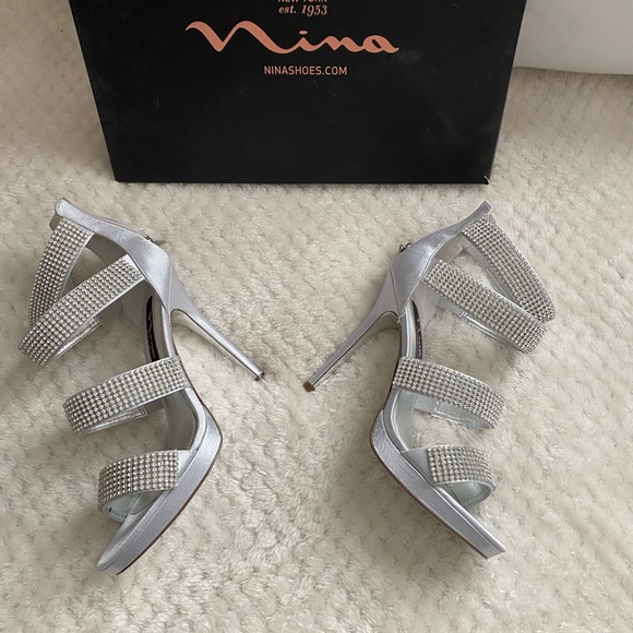 Nina silver rhinestone heels - Picture 2 of 5